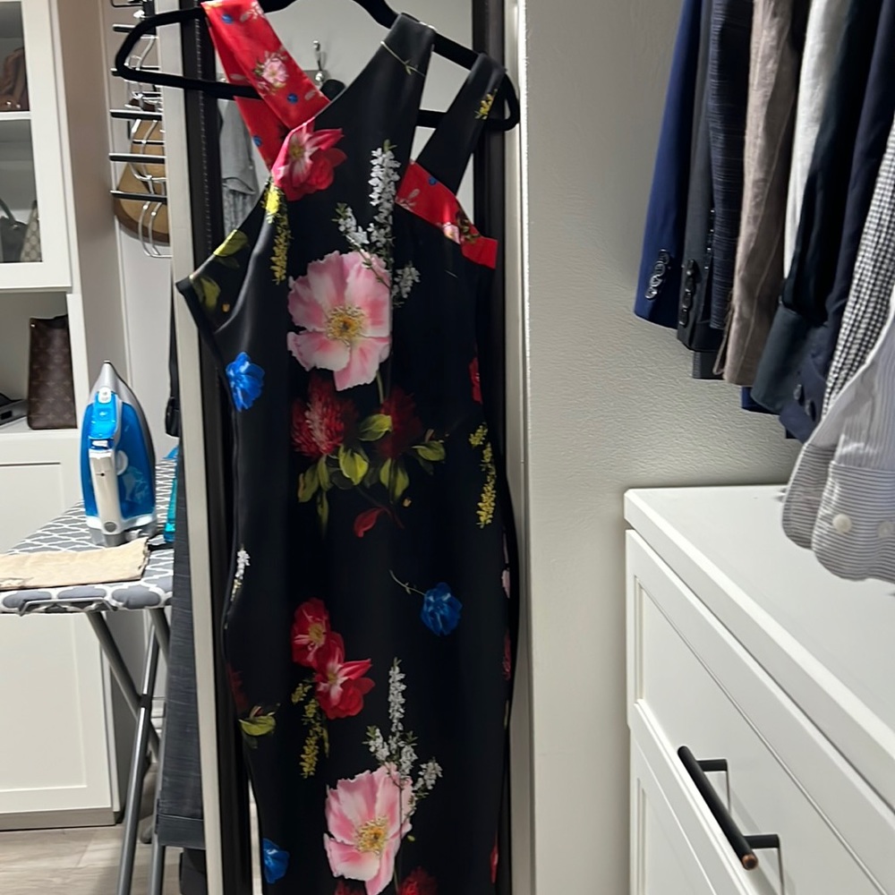 Ted Baker gorgeous floral midi dress, never worn, size 1 but fits like M.